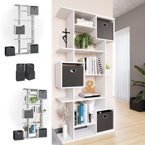 Meuble De Rangement Cube Cube 37009 Blanc 92x187.7cm Avec 2 Boîtes Pliantes