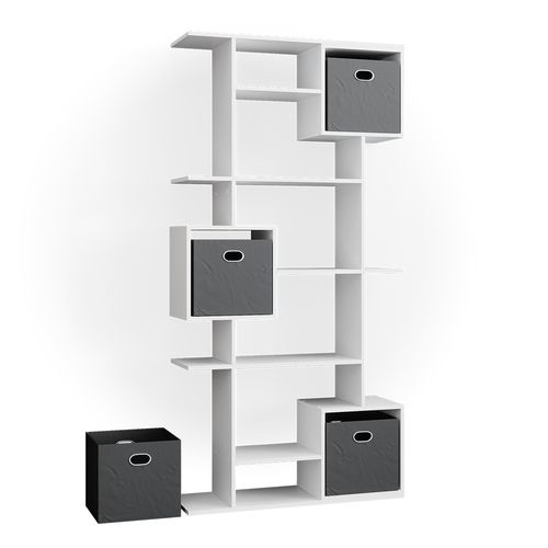 Meuble De Rangement Cube Cube 37009 Blanc 92x187.7cm Avec 2 Boîtes Pliantes