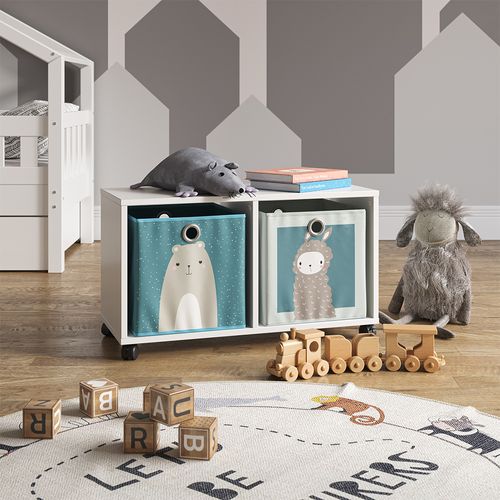 Bibliothèque Enfant  37012 Blanc 72x42.4cm Avec 2 Boxes Pliants