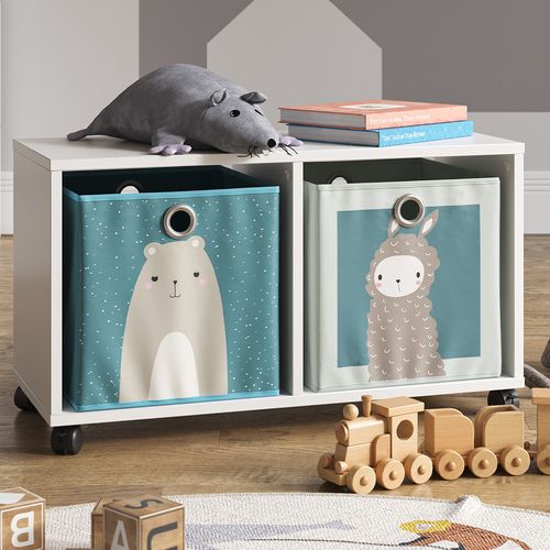 Bibliothèque Enfant  37012 Blanc 72x42.4cm Avec 2 Boxes Pliants
