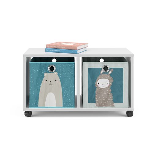 Bibliothèque Enfant  37012 Blanc 72x42.4cm Avec 2 Boxes Pliants