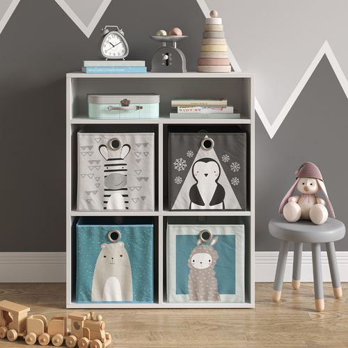 Bibliothèque Enfant  37013 Blanc 72x90.2cm Avec 4 Boîtes Pliantes