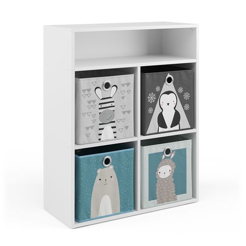 Bibliothèque Enfant  37013 Blanc 72x90.2cm Avec 4 Boîtes Pliantes