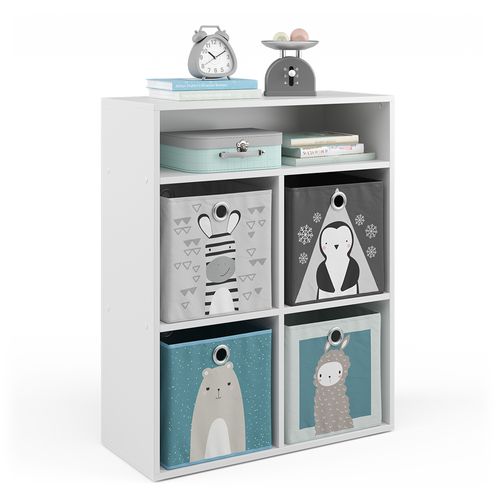 Bibliothèque Enfant  37013 Blanc 72x90.2cm Avec 4 Boîtes Pliantes