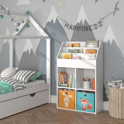 Bibliothèque Enfant Luigi 37022 Blanc 72x114.2cm Avec 2 Boxes Pliants