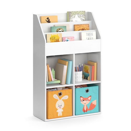 Bibliothèque Enfant Luigi 37022 Blanc 72x114.2cm Avec 2 Boxes Pliants