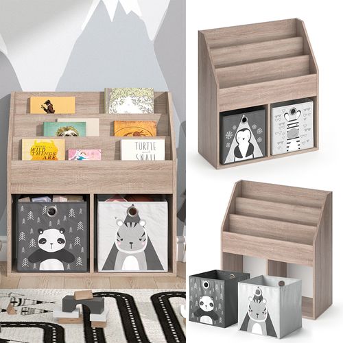 Bibliothèque Enfant Luigi 37024 Sonoma 72x79cm Avec 2 Boxes Pliants Opt.2