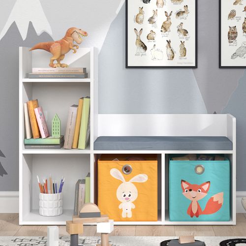 Étagère Pour Enfants Luigi 37027 Blanc 107.2x88.6cm Avec 2 Boxes Pliants Opt.1