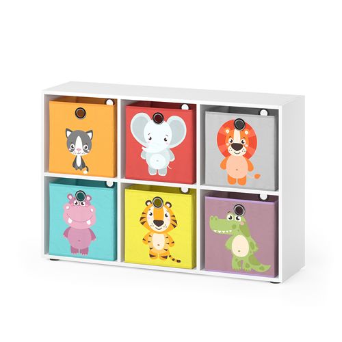 Bibliothèque Enfant  37028 Blanc 72x107.8cm Avec 6 Boîtes Pliantes