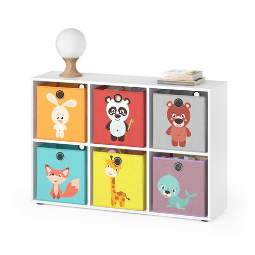 Bibliothèque Enfant  37028 Blanc 72x107.8cm Avec 6 Boîtes Pliantes