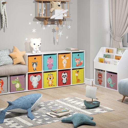 Bibliothèque Enfant Scutum 37030 Blanc 143x72cm Avec 8 Boxes Pliants