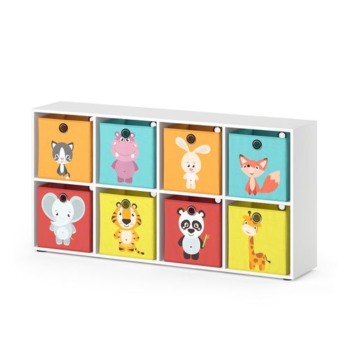 Bibliothèque Enfant Scutum 37030 Blanc 143x72cm Avec 8 Boxes Pliants