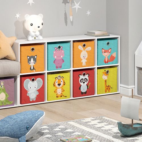 Bibliothèque Enfant Scutum 37030 Blanc 143x72cm Avec 8 Boxes Pliants