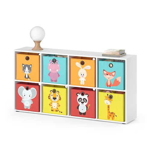 Bibliothèque Enfant Scutum 37030 Blanc 143x72cm Avec 8 Boxes Pliants