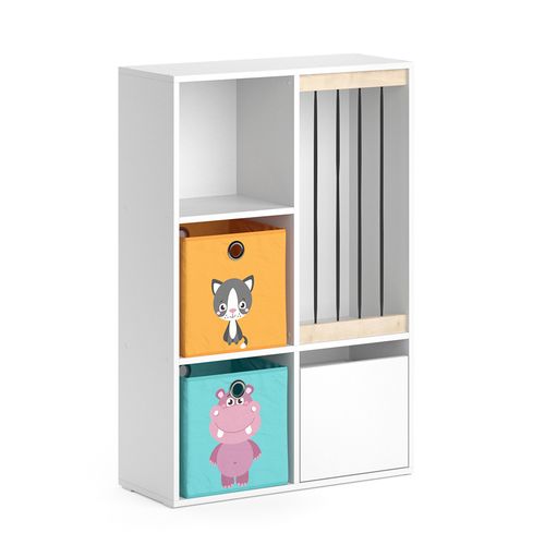 Bibliothèque Enfant Luigi 37033 Blanc 29.2x107.8cm Avec 2 Boxes Pliants Opt.1