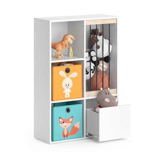 Bibliothèque Enfant Luigi 37033 Blanc 29.2x107.8cm Avec 2 Boxes Pliants Opt.1