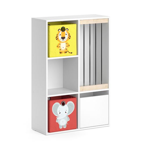 Bibliothèque Enfant Luigi 37034 Blanc 29.2x107.8cm Avec 2 Boxes Pliants Opt.2