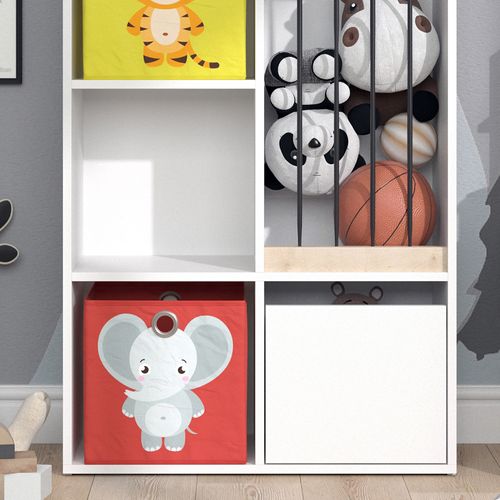 Bibliothèque Enfant Luigi 37034 Blanc 29.2x107.8cm Avec 2 Boxes Pliants Opt.2