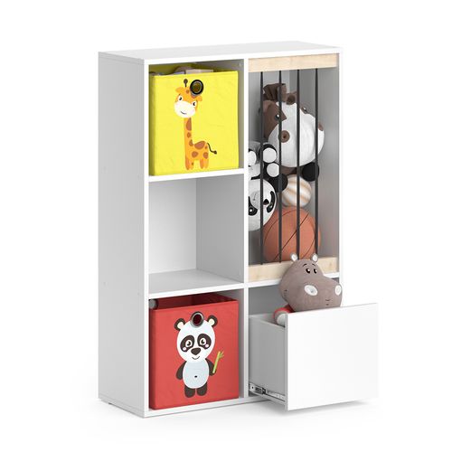 Bibliothèque Enfant Luigi 37034 Blanc 29.2x107.8cm Avec 2 Boxes Pliants Opt.2