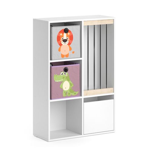 Bibliothèque Enfant Luigi 37035 Blanc 29.2x107.8cm Avec 2 Boxes Pliants Opt.3