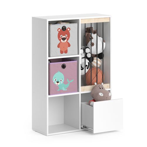 Bibliothèque Enfant Luigi 37035 Blanc 29.2x107.8cm Avec 2 Boxes Pliants Opt.3