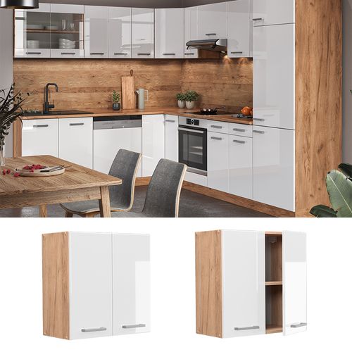 Elément Haut De Cuisine R-line 37108 Blanc Haute Brillance 60cm