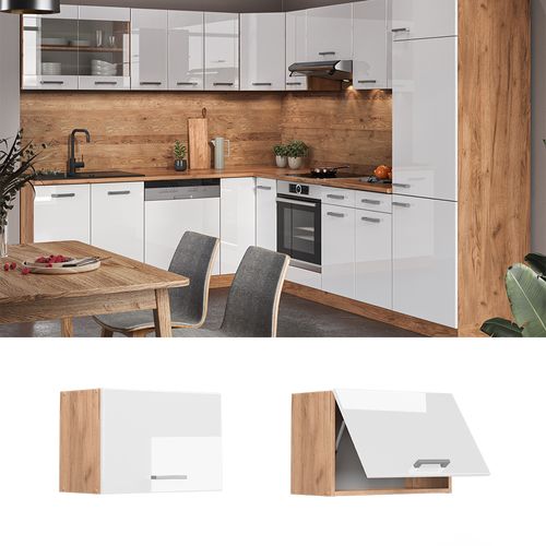 Elément Haut De Cuisine R-line 37109 Blanc Haute Brillance 60cm Plat