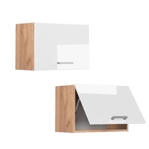 Elément Haut De Cuisine R-line 37109 Blanc Haute Brillance 60cm Plat