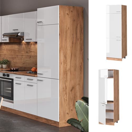 Armoire Pour Frigo R-line 37112 Blanc Haute Brillance 60cm