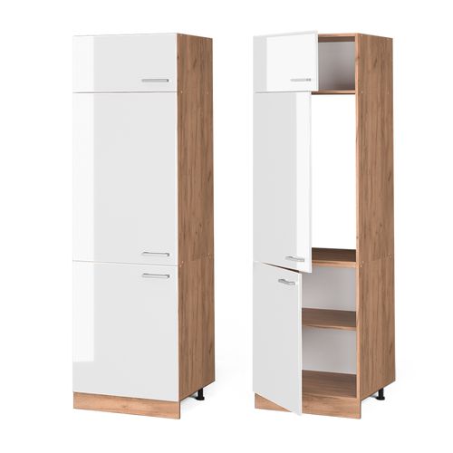 Armoire Pour Frigo R-line 37112 Blanc Haute Brillance 60cm