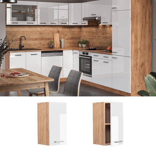 Elément Haut De Cuisine R-line 37114 Blanc Haute Brillance 30cm