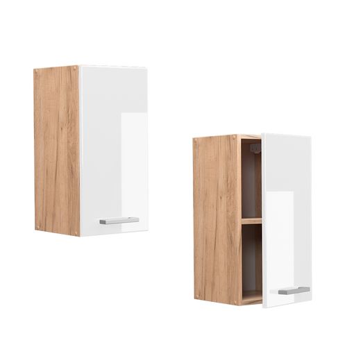 Elément Haut De Cuisine R-line 37114 Blanc Haute Brillance 30cm