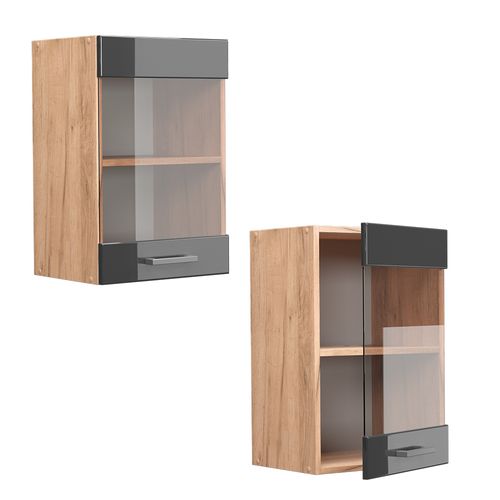 Armoire En Verre R-line 37122 Anthracite Haute Brillance 40cm