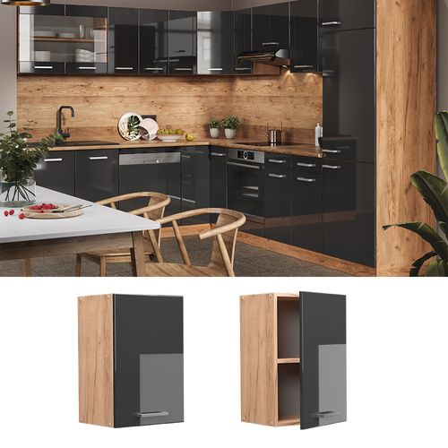 Elément Haut De Cuisine R-line 37123 Anthracite Haute Brillance 40cm