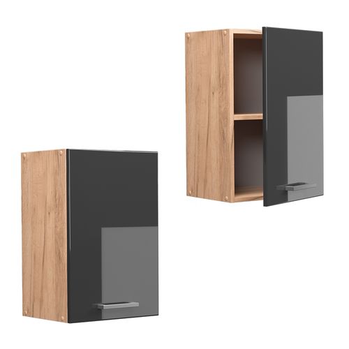 Elément Haut De Cuisine R-line 37123 Anthracite Haute Brillance 40cm