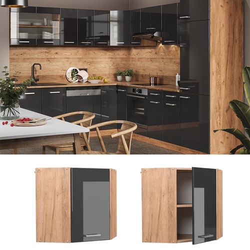 Elément Haut De Cuisine R-line 37127 Anthracite Haute Brillance 57cm