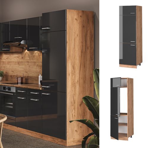 Armoire Pour Frigo R-line 37128 Anthracite Haute Brillance 60cm