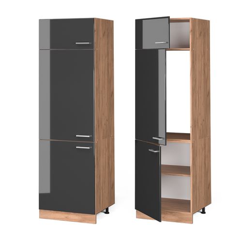 Armoire Pour Frigo R-line 37128 Anthracite Haute Brillance 60cm