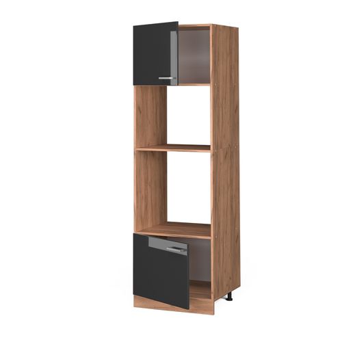 Armoire Micro-ondes R-line 37129 Anthracite Haute Brillance 60cm