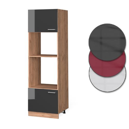 Armoire Micro-ondes R-line 37129 Anthracite Haute Brillance 60cm