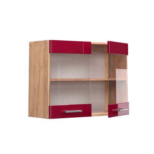 Armoire En Verre R-line 37146 Rouge Brillant 80cm