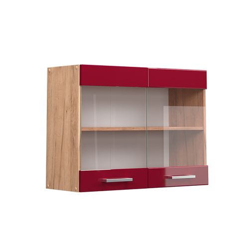 Armoire En Verre R-line 37146 Rouge Brillant 80cm