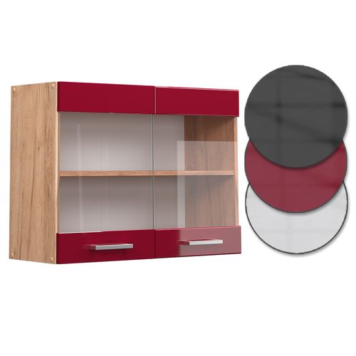 Armoire En Verre R-line 37146 Rouge Brillant 80cm