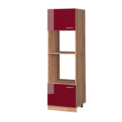 Armoire Micro-ondes R-line 37149 Rouge Brillant 60cm