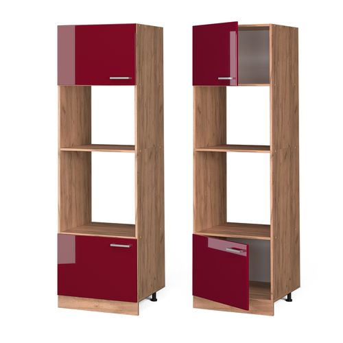 Armoire Micro-ondes R-line 37149 Rouge Brillant 60cm