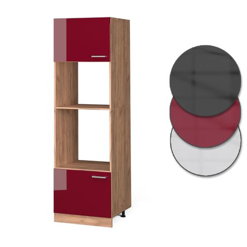 Armoire Micro-ondes R-line 37149 Rouge Brillant 60cm
