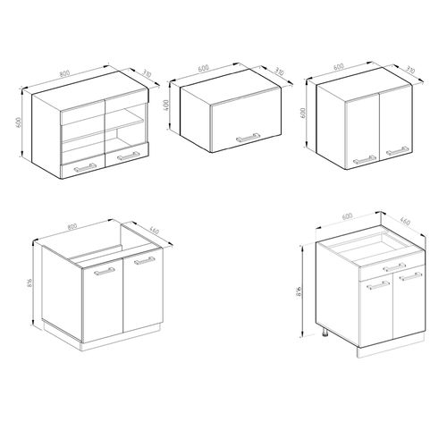 Cuisine R-line 37163 Blanc Brillant/chêne Doré 200cm Sans Pt