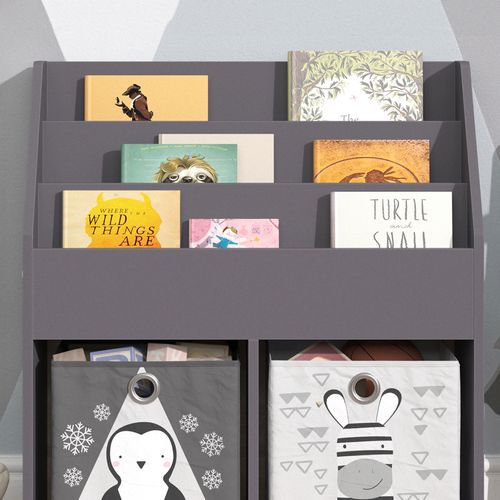 Bibliothèque Enfant Luigi 37175 Gris 72x79cm Avec 2 Boxes Pliants Opt.2