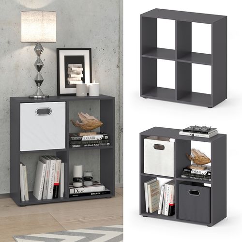 Meuble De Rangement Cube Tetra 37167 Gris 72.6x72cm