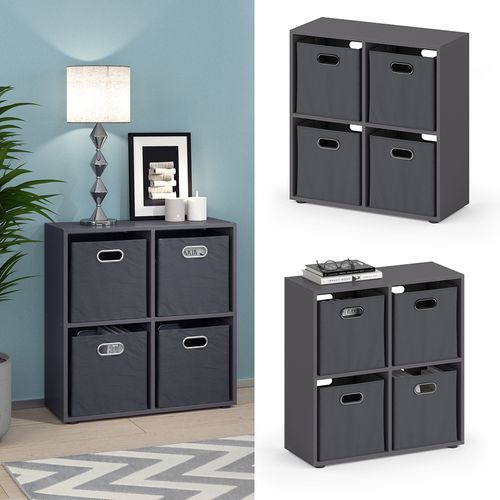 Meuble De Rangement Cube Tetra 37176 Gris 72.6x72cm